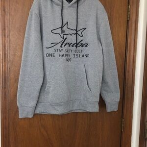 Gray Graphic Crewneck Hoodie - Men's Casual Pullover